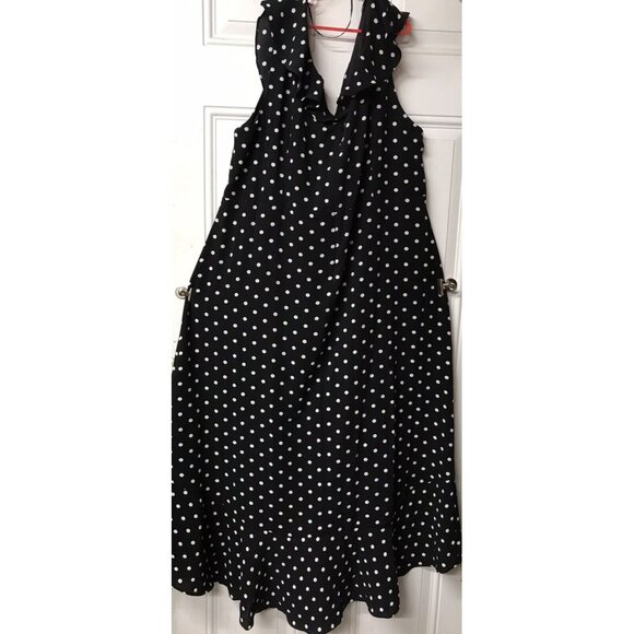 NWT NOS $150 New Michel Studio Plus Black white polka dot ruffle Spring Dress - Picture 6 of 14